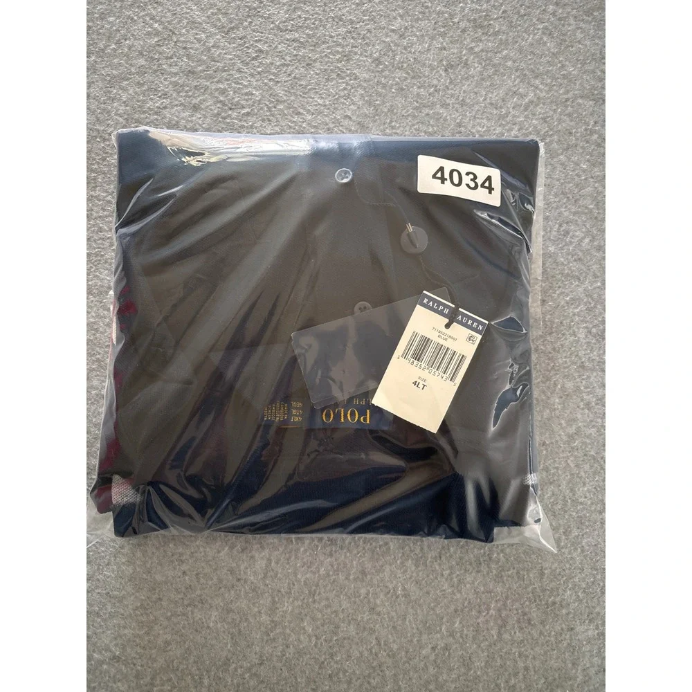 Polo Ralph Lauren Men 4XLT Navy Blue Ski Tourney Winter Event Graphic Polo Shirt